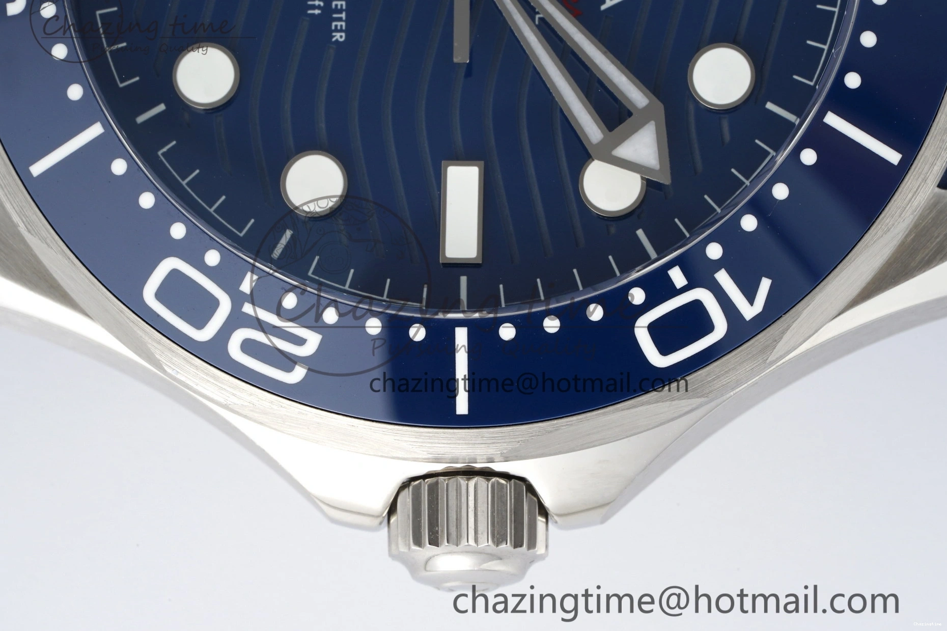 0417 Fashionable Seamaster Diver 300M ZF 1:1 Best Edition Blue Ceramic Blue Dial on Blue Rubber Strap A 7822